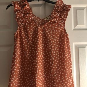 Ruffled Shoulder Tank